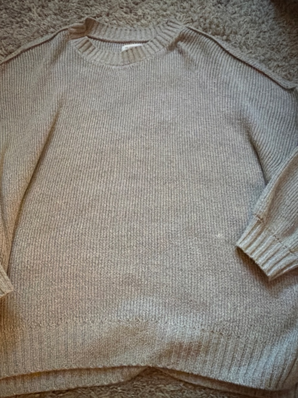 Hollister Women's Crewneck Sweater in Light Taupe Heather